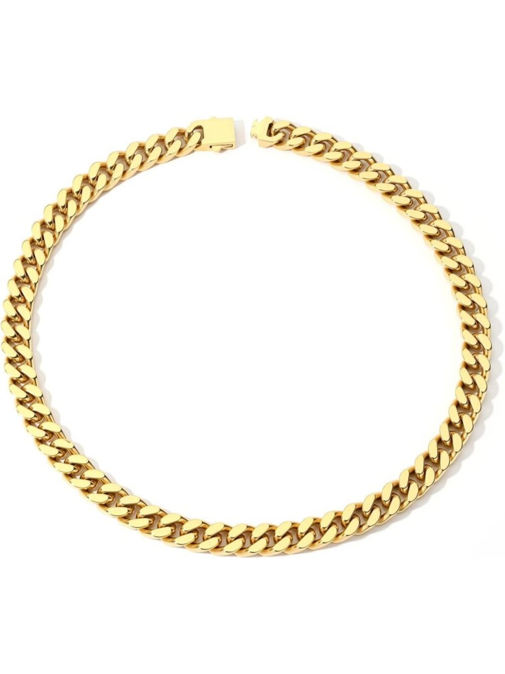 Unisex 11MM Gold Chain Cuban Link 11mm Stainless Steel Gold Silver Plated